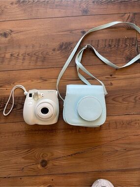 Fujifilm Instax Instant Camera with Light Blue Case